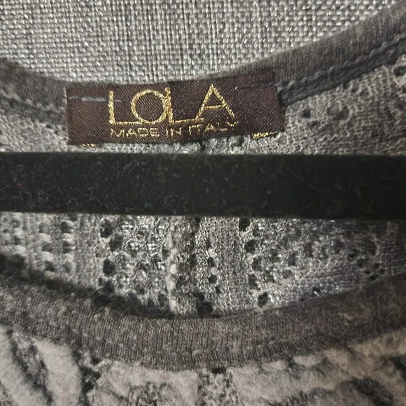 LOLA V-Neck Pullover Sweater Women Size Large Gray Long Sleeve Soft - Picture 3 of 6